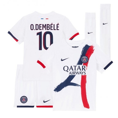 Paris Saint-Germain Ousmane Dembele #10 Replika babykläder Bortaställ Barn 2025-26 Kortärmad (+ korta byxor)